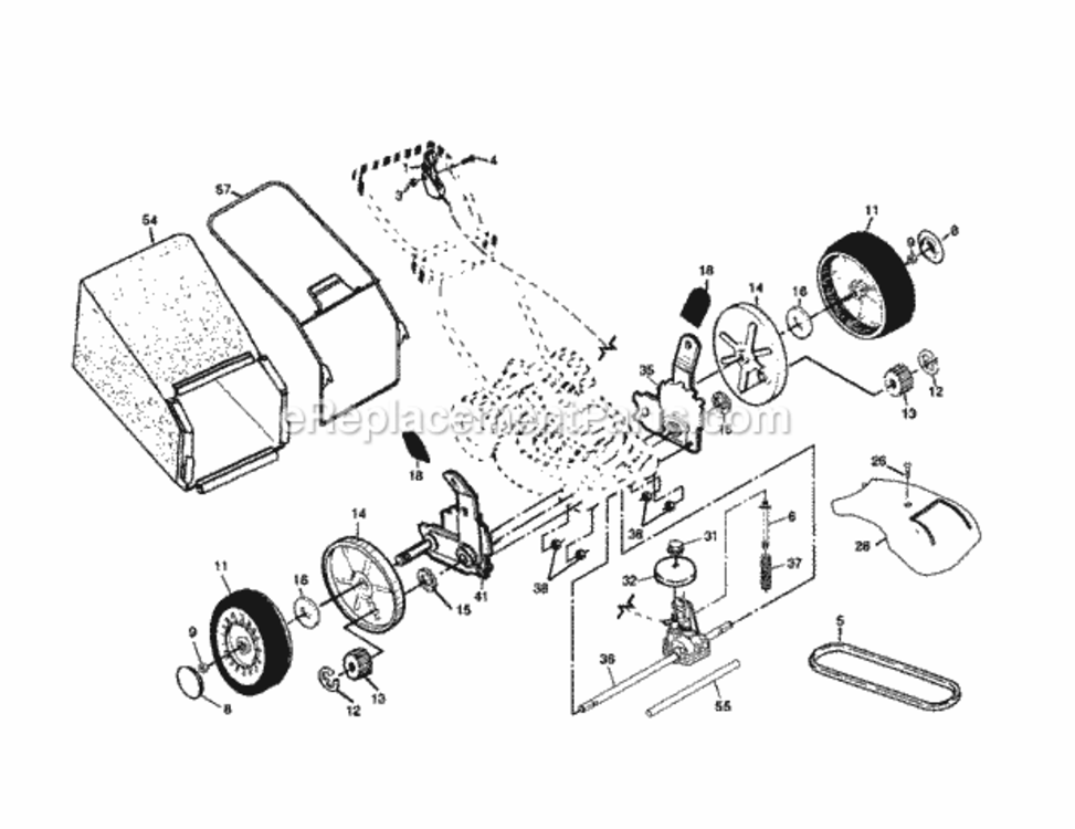 Page B Diagram and Parts List for 917378341  Craftsman Lawn Mower