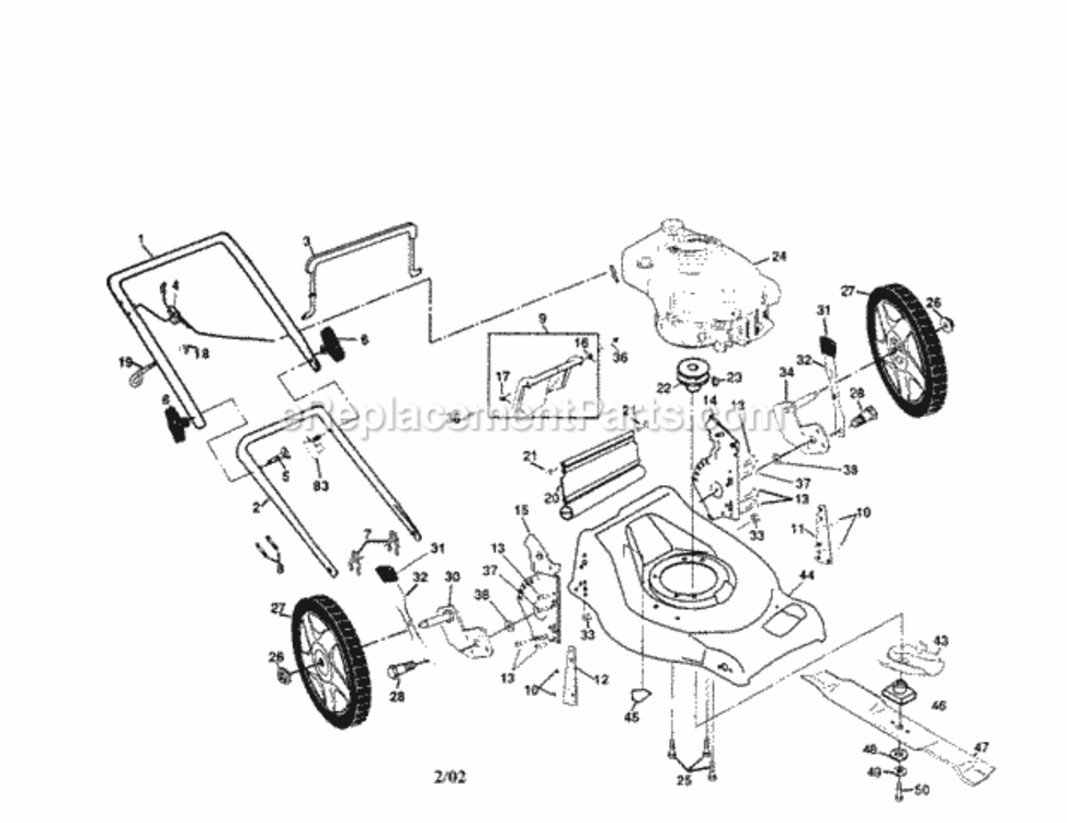 Page A Diagram and Parts List for 917378350  Craftsman Lawn Mower
