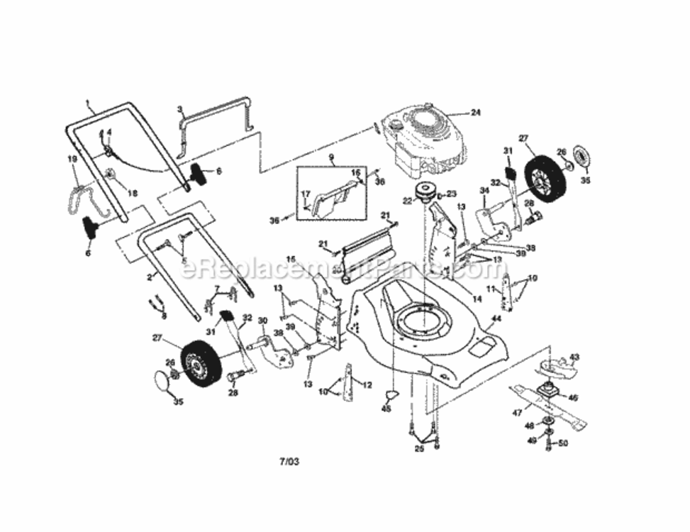 Page A Diagram and Parts List for 917378361  Craftsman Lawn Mower
