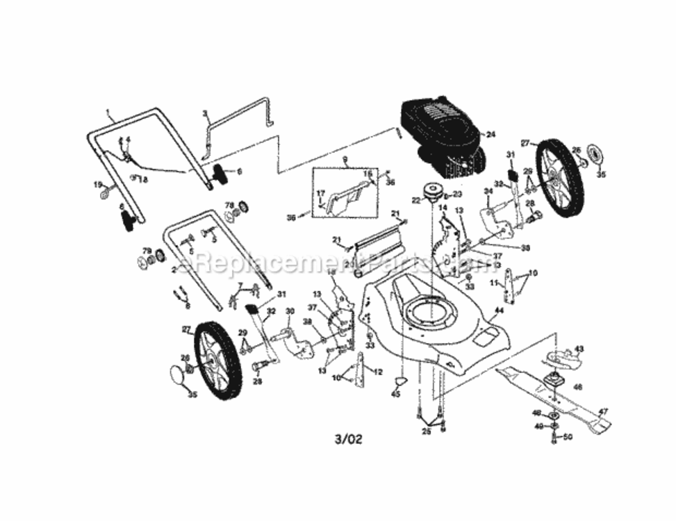 Page A Diagram and Parts List for 917378422  Craftsman Lawn Mower