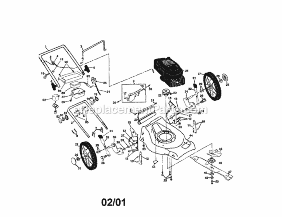 Page A Diagram and Parts List for 917378430  Craftsman Lawn Mower