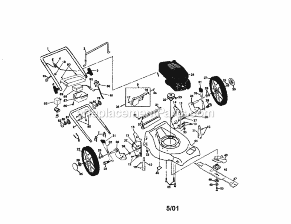 Page A Diagram and Parts List for 917378431  Craftsman Lawn Mower
