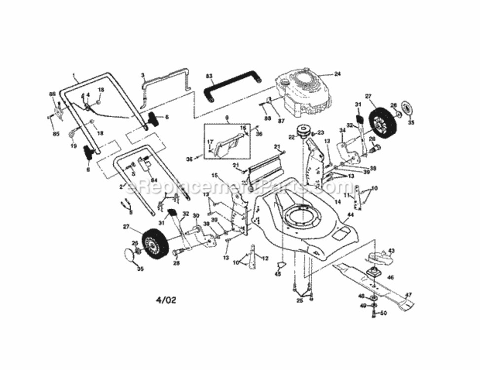 Page A Diagram and Parts List for 917378441  Craftsman Lawn Mower