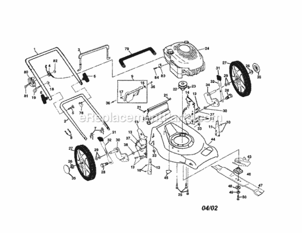 Page A Diagram and Parts List for 917378451  Craftsman Lawn Mower
