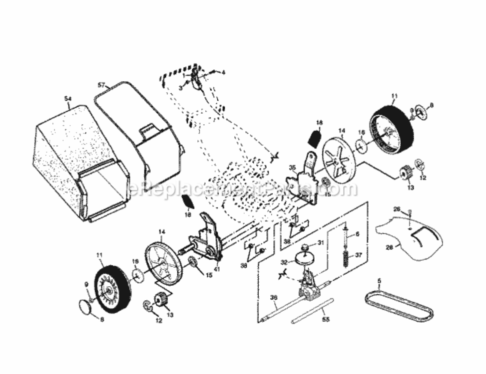 Page B Diagram and Parts List for 917378461  Craftsman Lawn Mower
