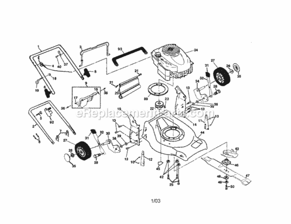 Page A Diagram and Parts List for 917378480  Craftsman Lawn Mower