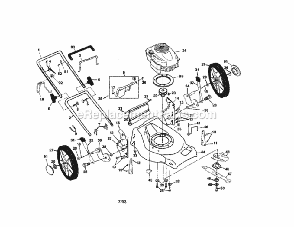 Page A Diagram and Parts List for 917378492  Craftsman Lawn Mower