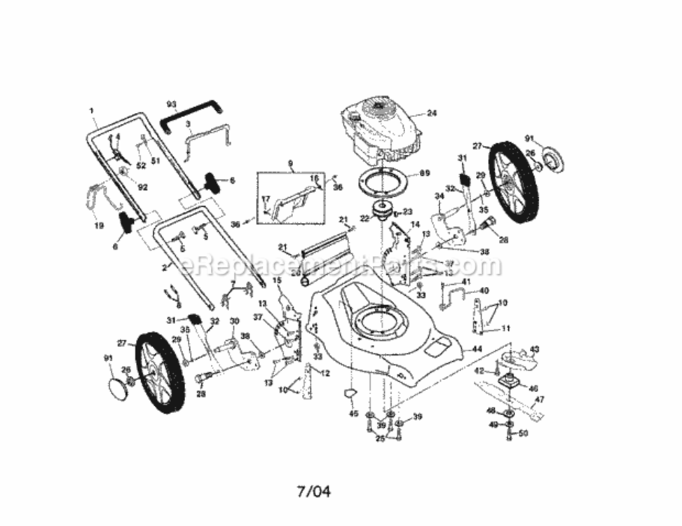 Page A Diagram and Parts List for 917378494  Craftsman Lawn Tractor