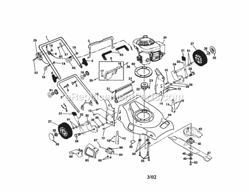 Page A Diagram and Parts List for 917378520  Craftsman Lawn Mower