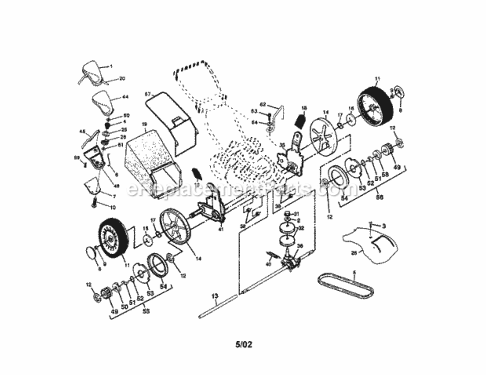 Page B Diagram and Parts List for 917378521  Craftsman Lawn Mower