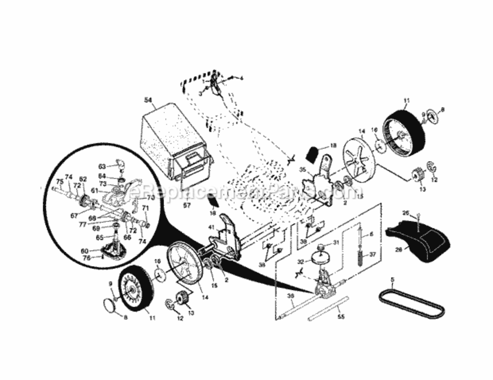 Page B Diagram and Parts List for 917378551  Craftsman Lawn Mower