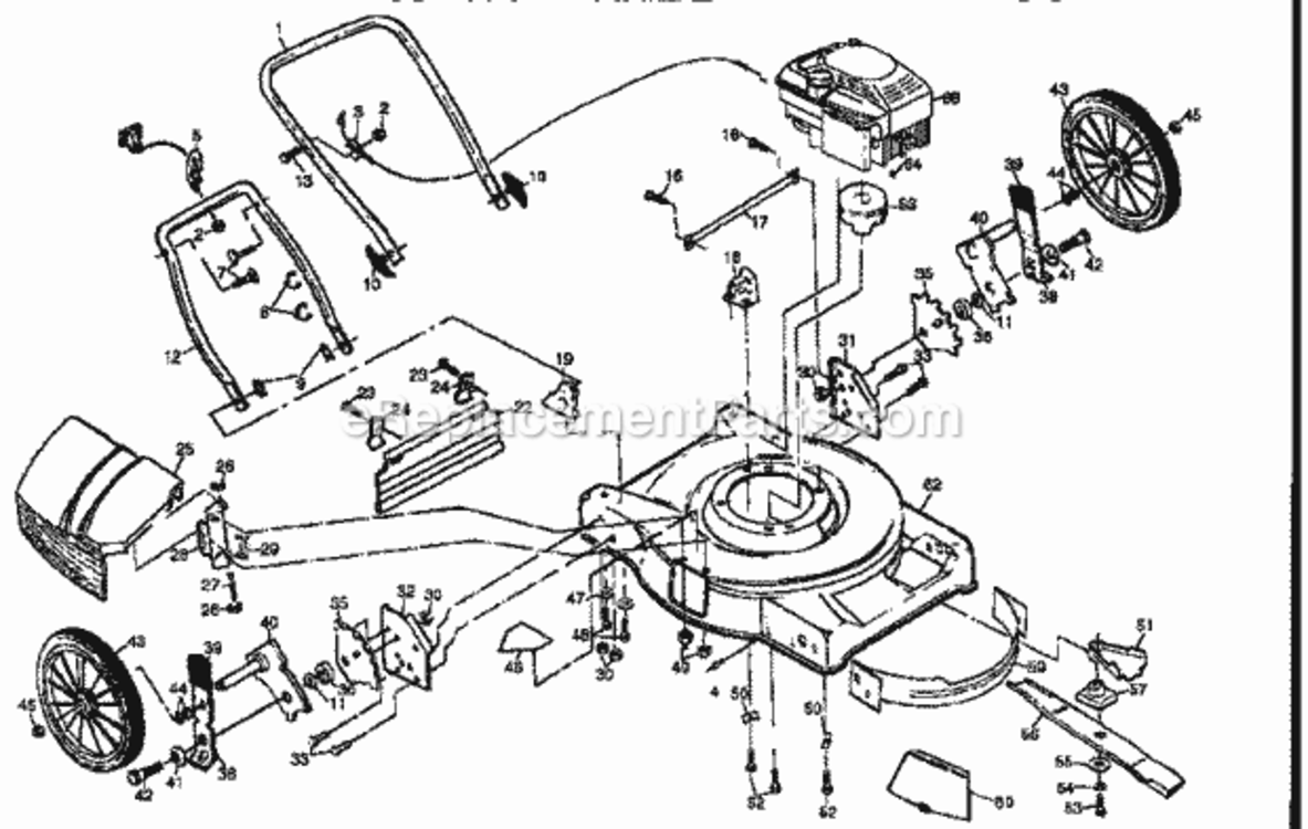 Page A Diagram and Parts List for 917378571  Craftsman Lawn Mower
