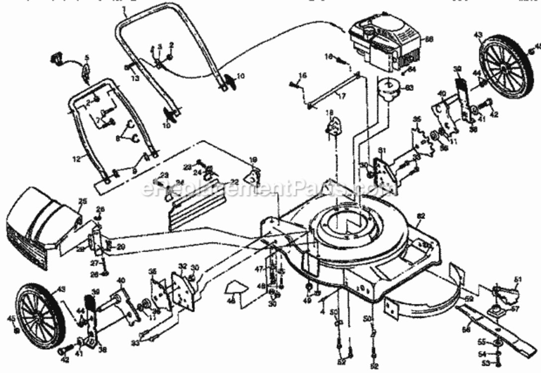 Page A Diagram and Parts List for 917378590  Craftsman Lawn Mower