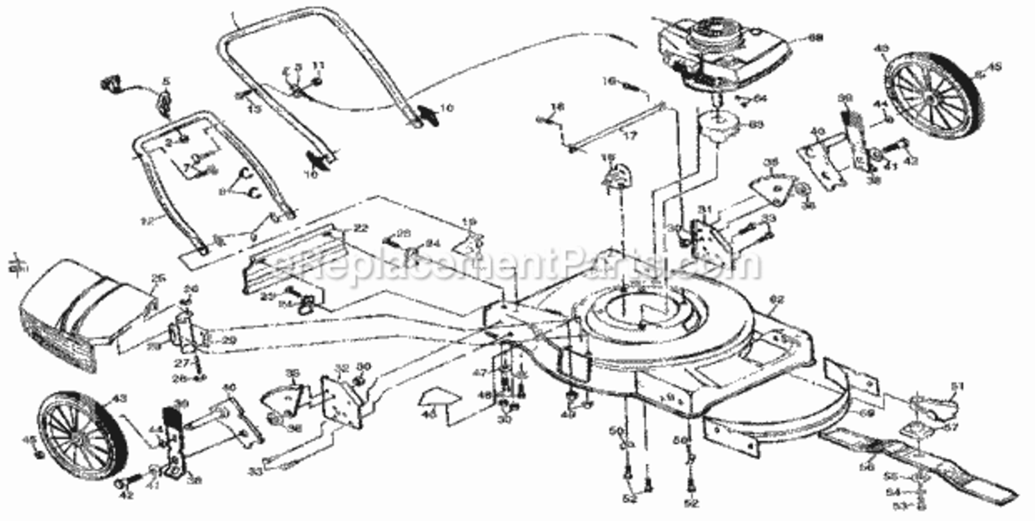 Page B Diagram and Parts List for 917378631  Craftsman Lawn Mower