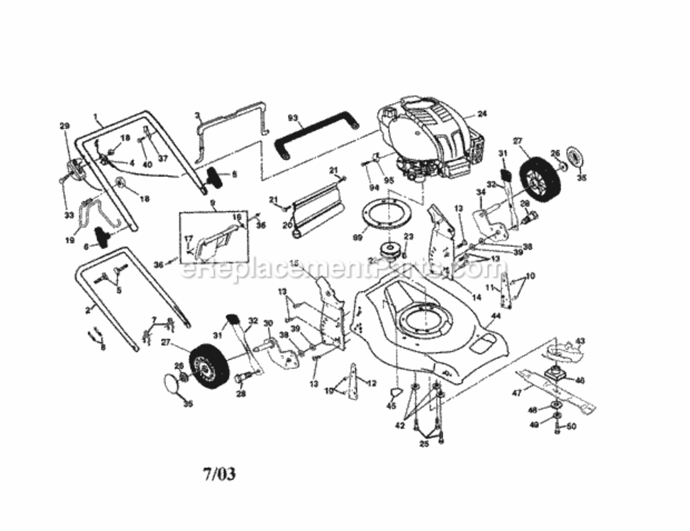 Page A Diagram and Parts List for 917378640  Craftsman Lawn Mower