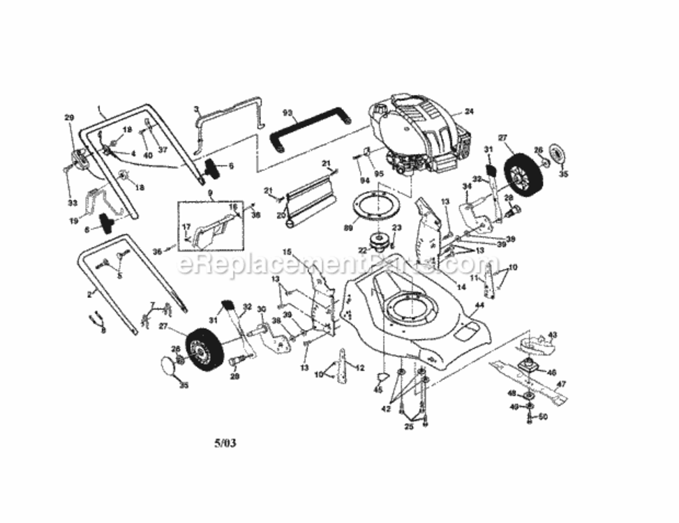 Page A Diagram and Parts List for 917378643  Craftsman Lawn Mower