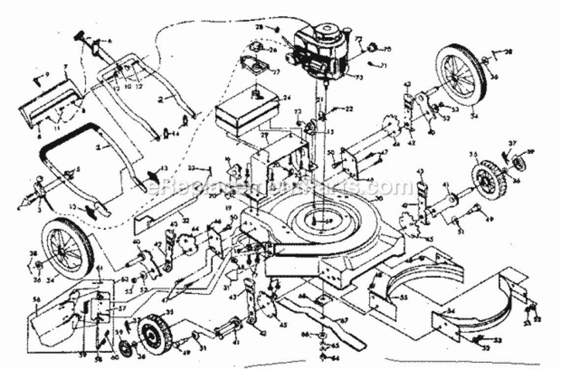Page A Diagram and Parts List for 917378661  Craftsman Lawn Mower