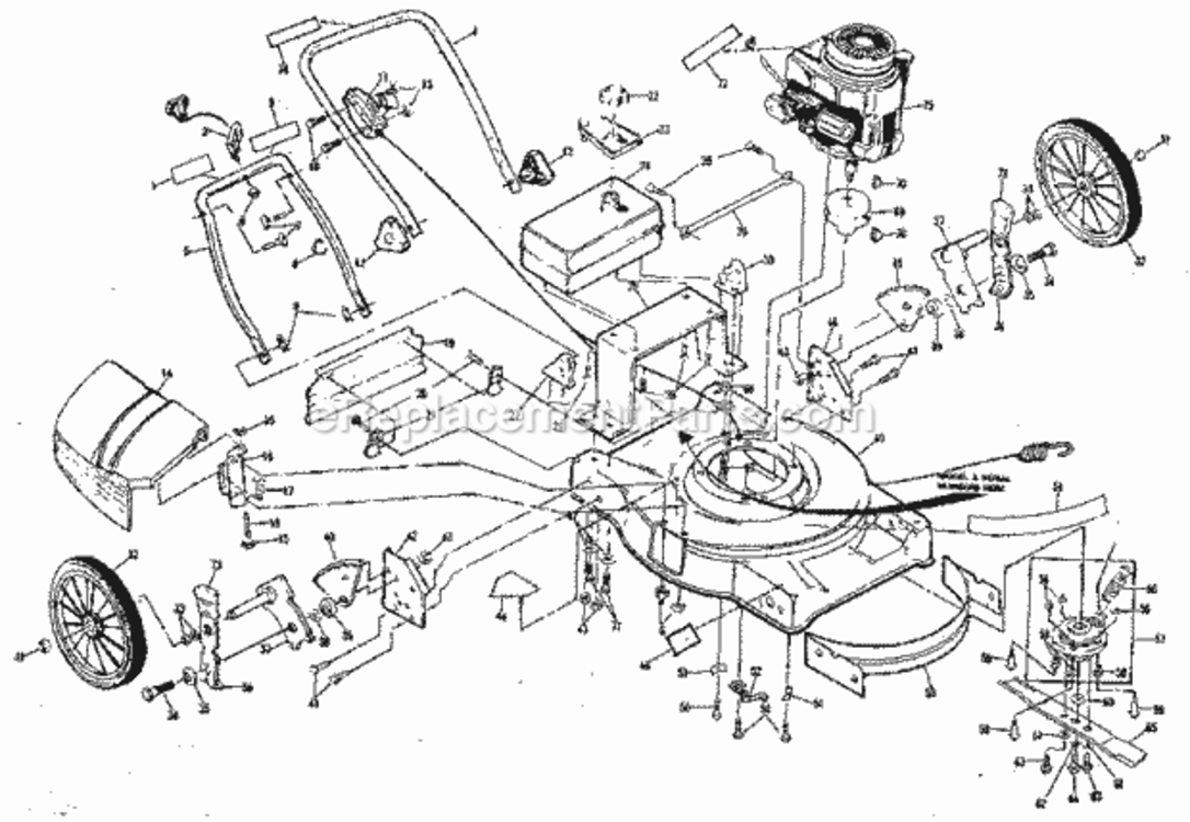 Page A Diagram and Parts List for 917378720  Craftsman Lawn Mower