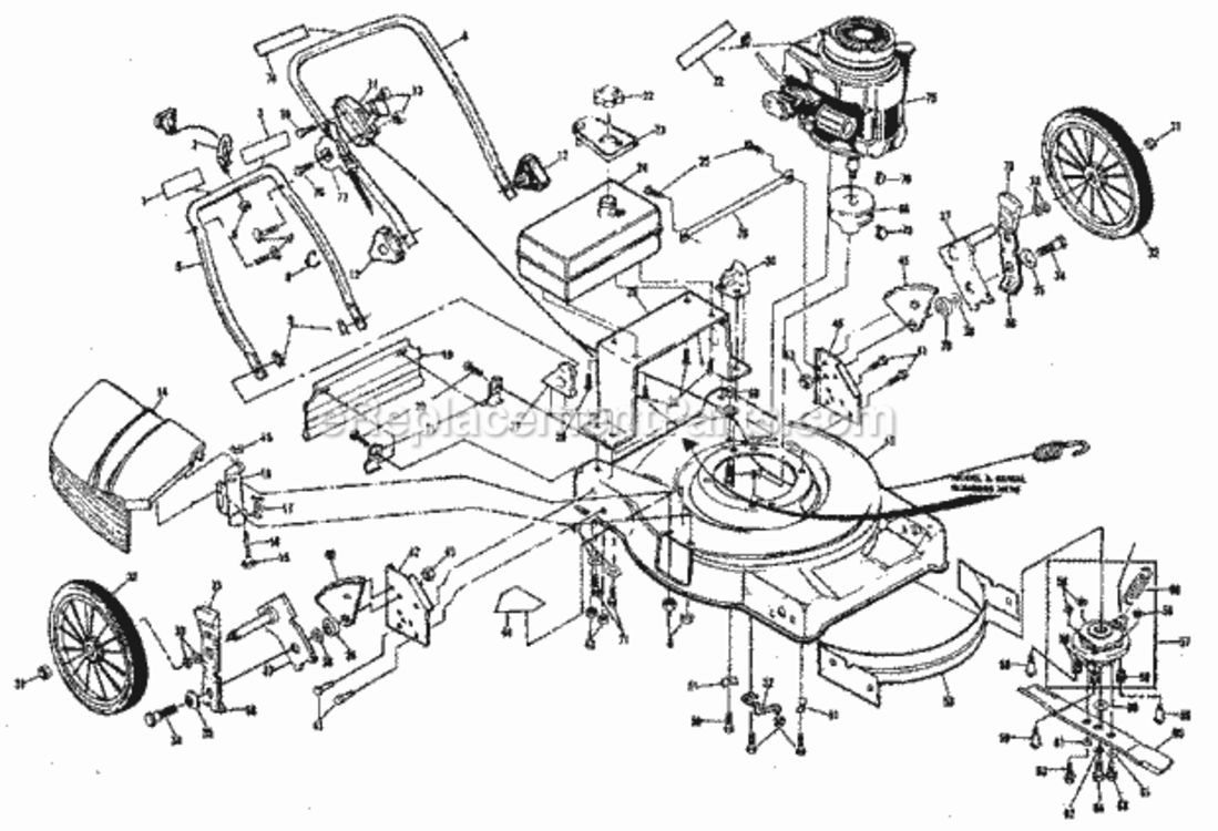 Page A Diagram and Parts List for 917378721  Craftsman Lawn Mower
