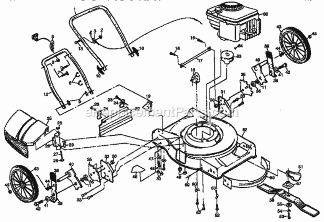 Page B Diagram and Parts List for 917378752  Craftsman Lawn Mower