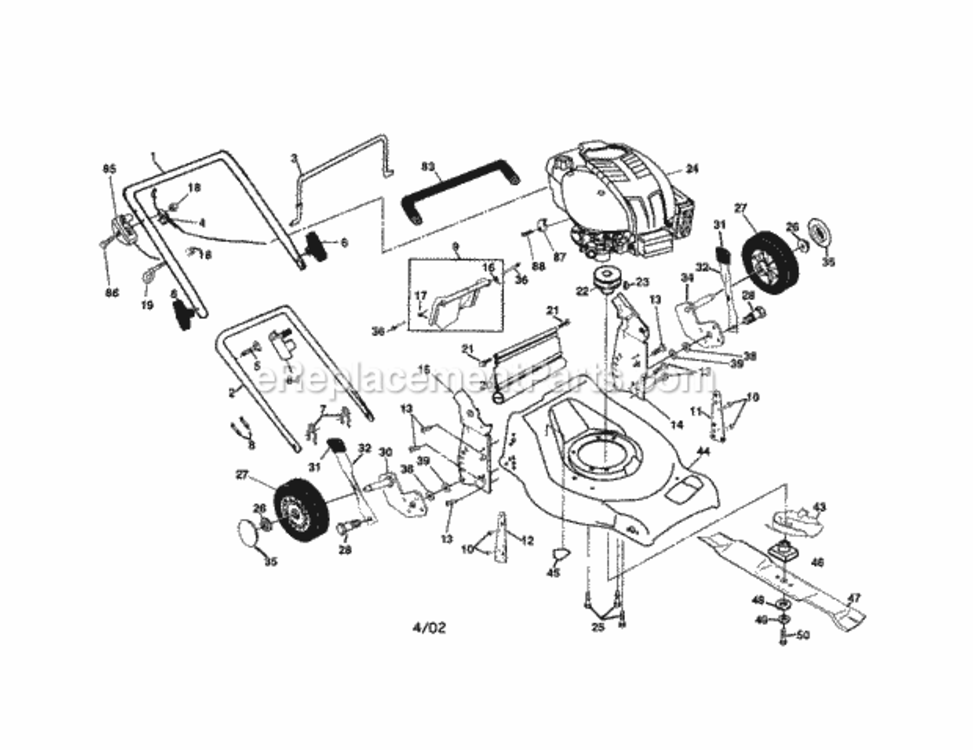 Page A Diagram and Parts List for 917378771  Craftsman Lawn Mower