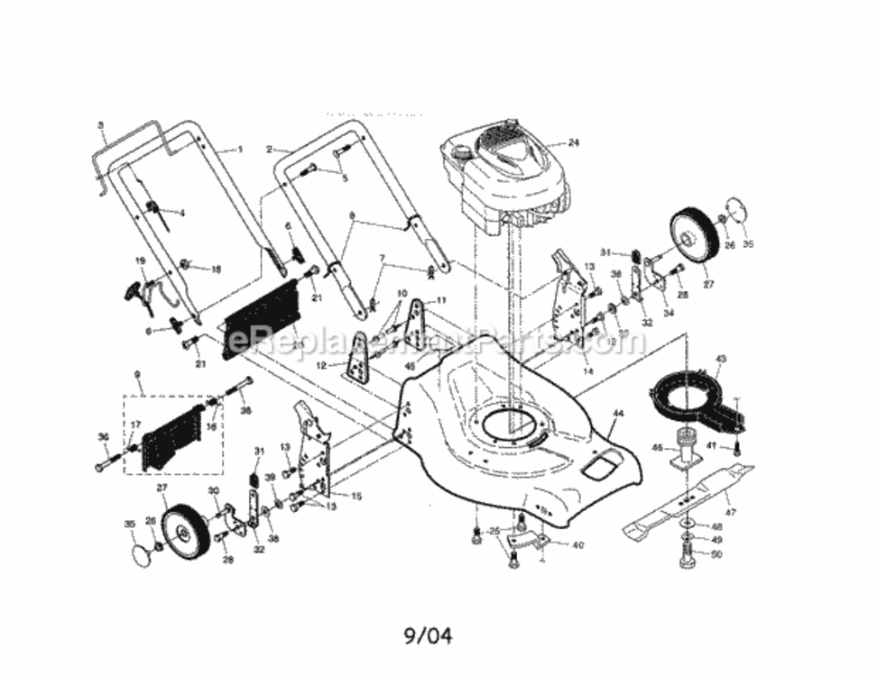 Page A Diagram and Parts List for 917378861  Craftsman Lawn Mower