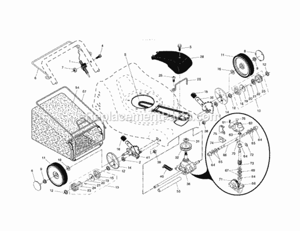 Page B Diagram and Parts List for 917378933  Craftsman Lawn Mower