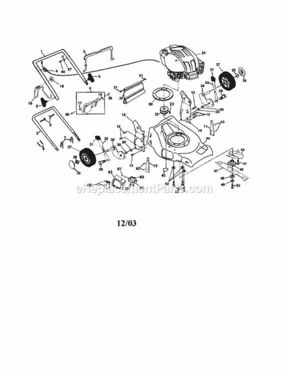 Page A Diagram and Parts List for 917378940  Craftsman Lawn Mower