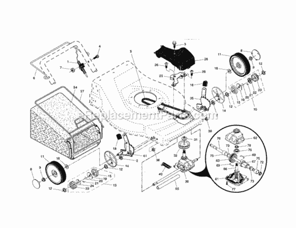 Page B Diagram and Parts List for 917378951  Craftsman Lawn Mower