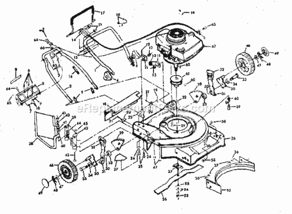 Page B Diagram and Parts List for 917379021  Craftsman Lawn Mower