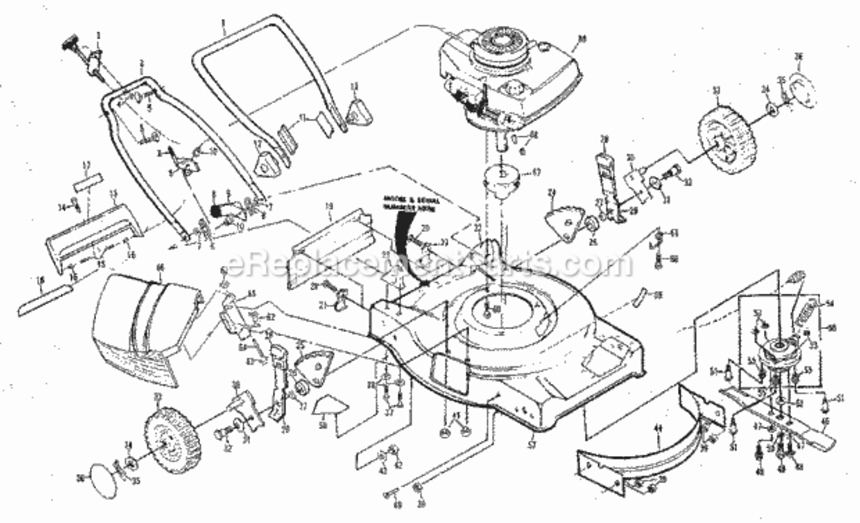 Page A Diagram and Parts List for 917379030  Craftsman Lawn Mower