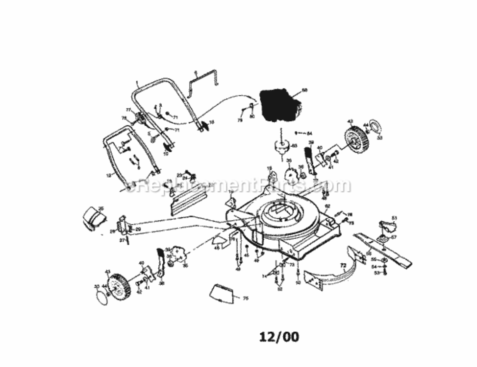 Page A Diagram and Parts List for 917379040  Craftsman Lawn Mower