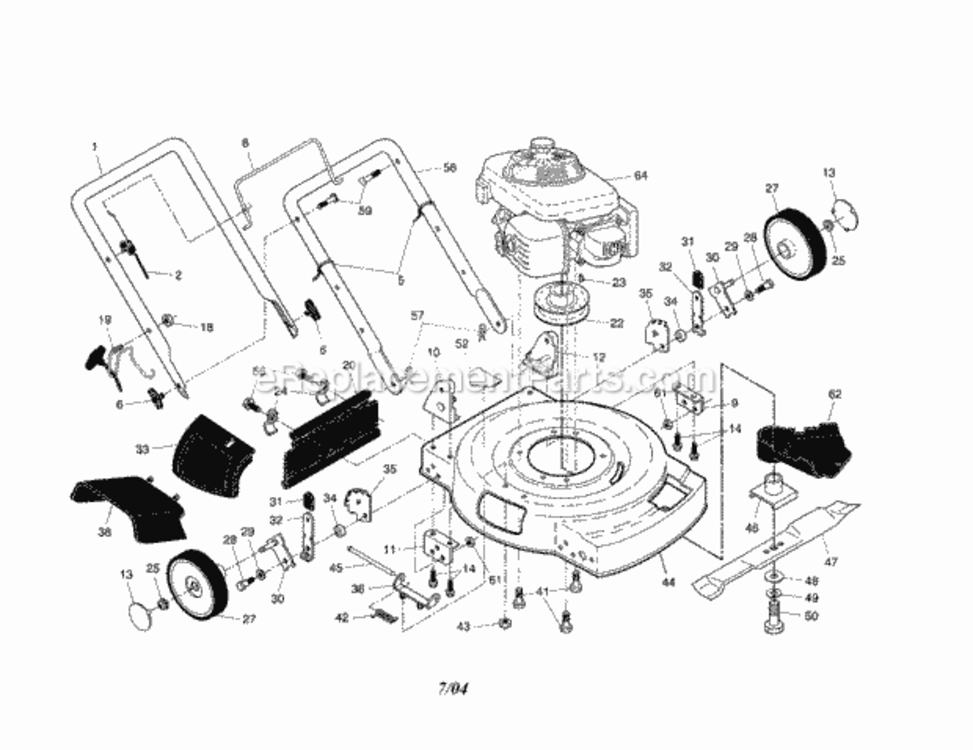 Page A Diagram and Parts List for 917379120  Craftsman Lawn Mower