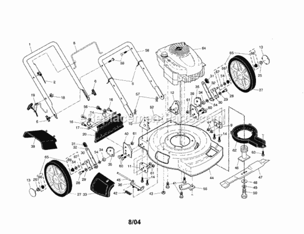 Page A Diagram and Parts List for 917379202  Craftsman Lawn Mower