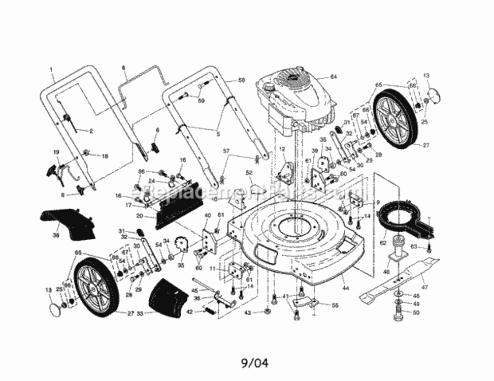 Page A Diagram and Parts List for 917379203  Craftsman Lawn Mower