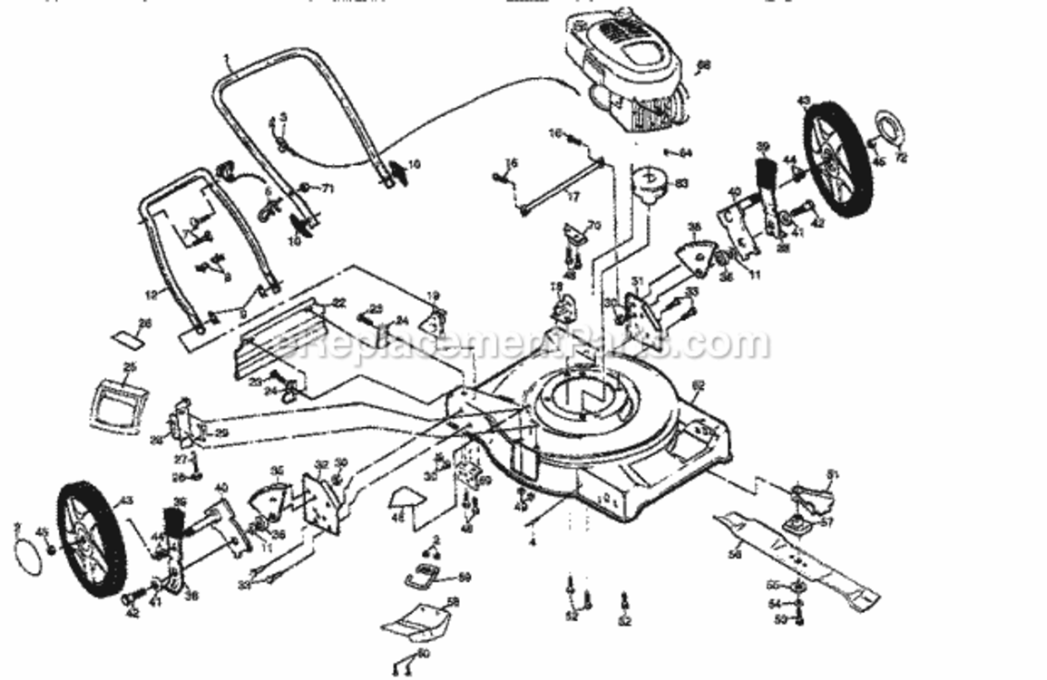 Page B Diagram and Parts List for 917379210  Craftsman Lawn Mower
