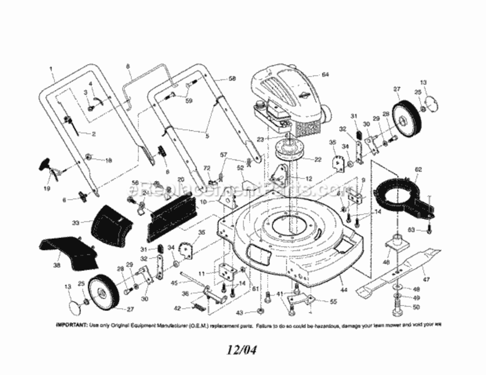 Page A Diagram and Parts List for 917379241  Craftsman Lawn Mower