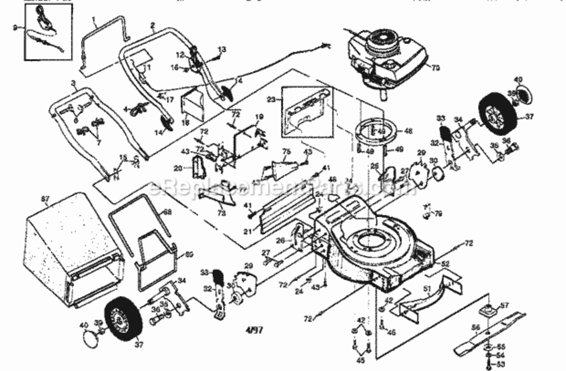 Page A Diagram and Parts List for 917379250  Craftsman Lawn Mower