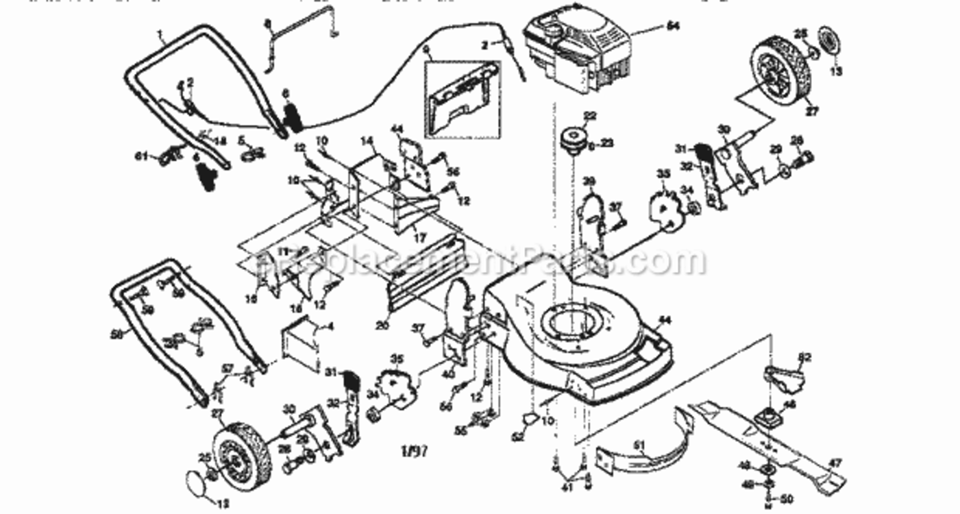 Page A Diagram and Parts List for 917379260  Craftsman Lawn Mower