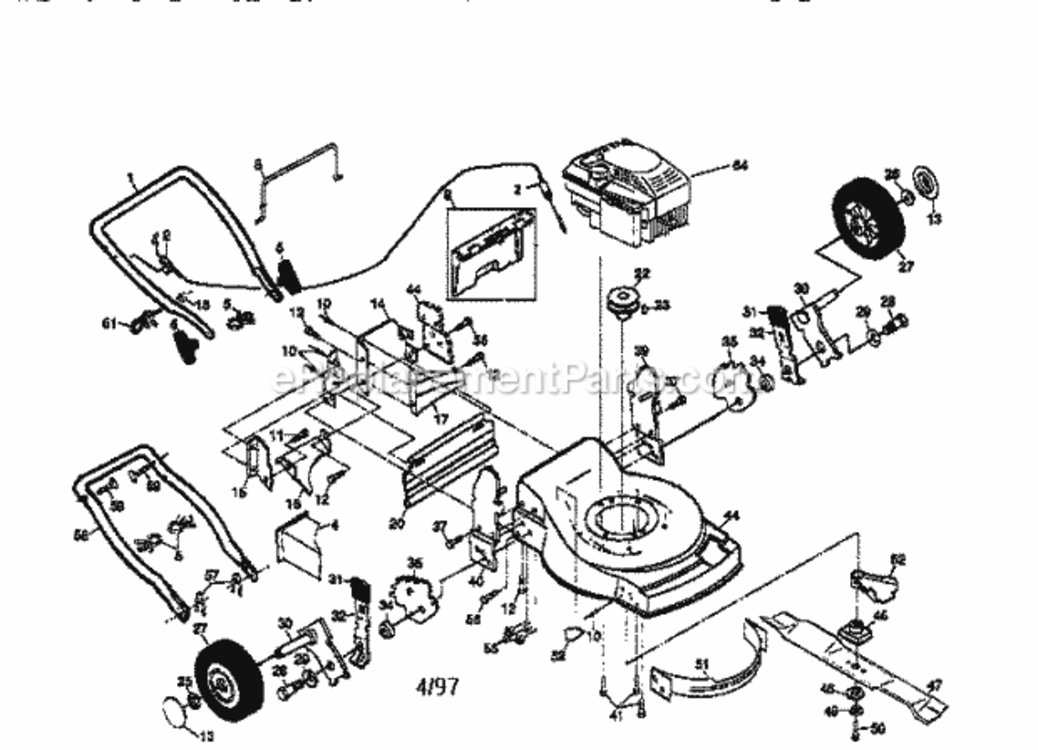 Page A Diagram and Parts List for 917379261  Craftsman Lawn Mower