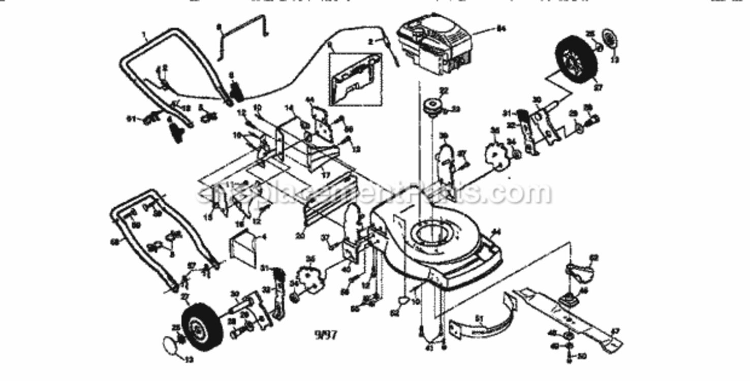 Page A Diagram and Parts List for 917379262  Craftsman Lawn Mower