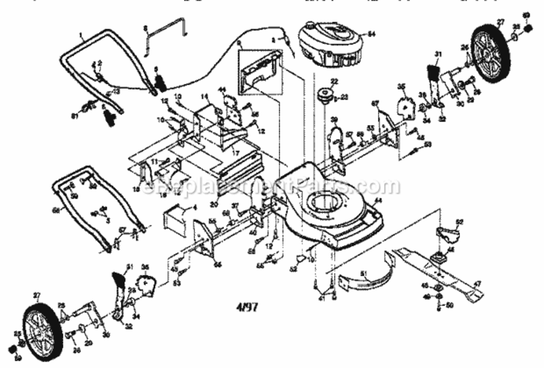 Page A Diagram and Parts List for 917379271  Craftsman Lawn Mower