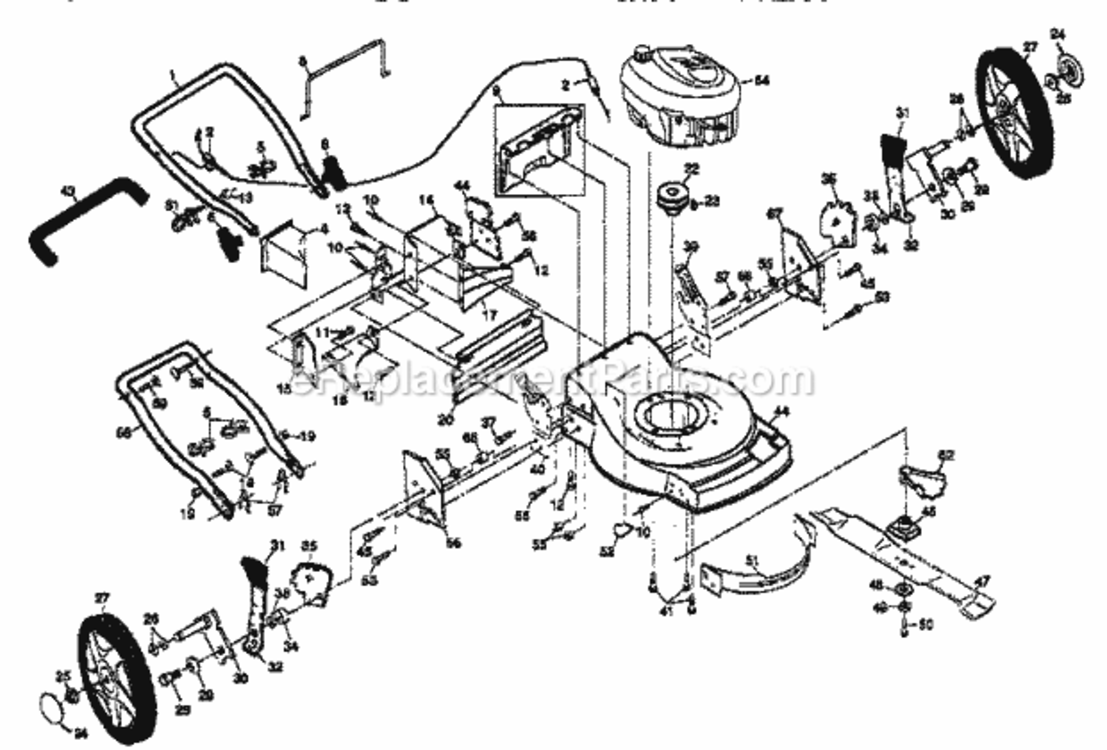 Page B Diagram and Parts List for 917379321  Craftsman Lawn Mower