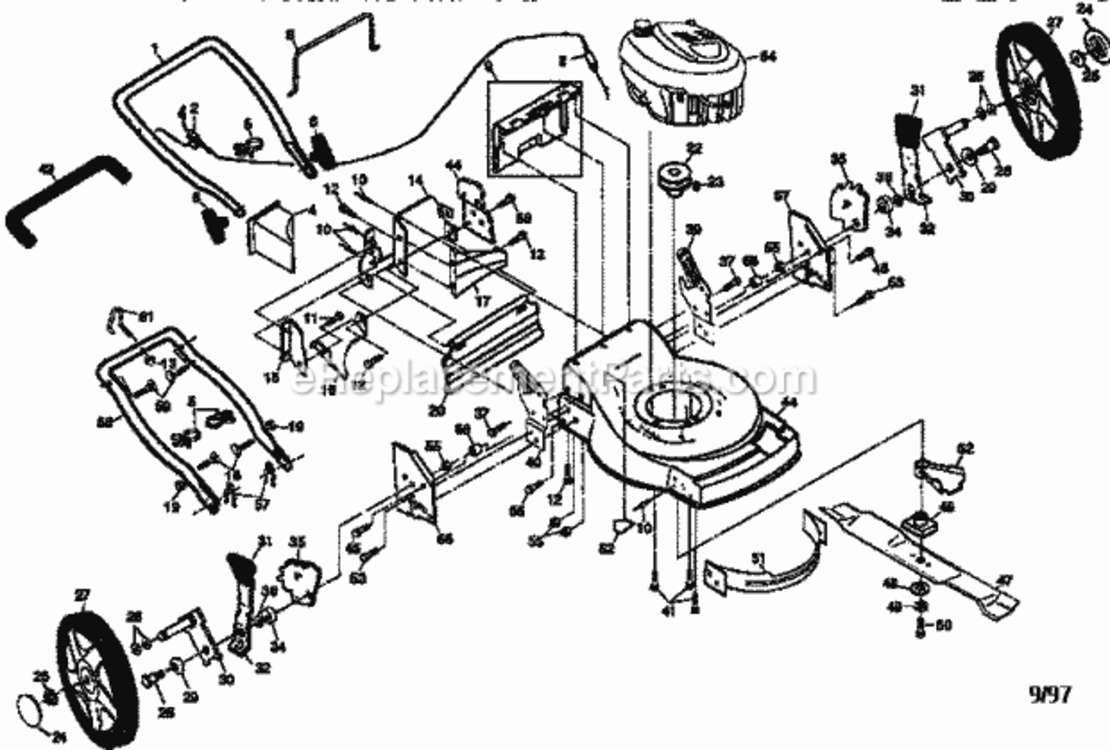 Page A Diagram and Parts List for 917379322  Craftsman Lawn Mower