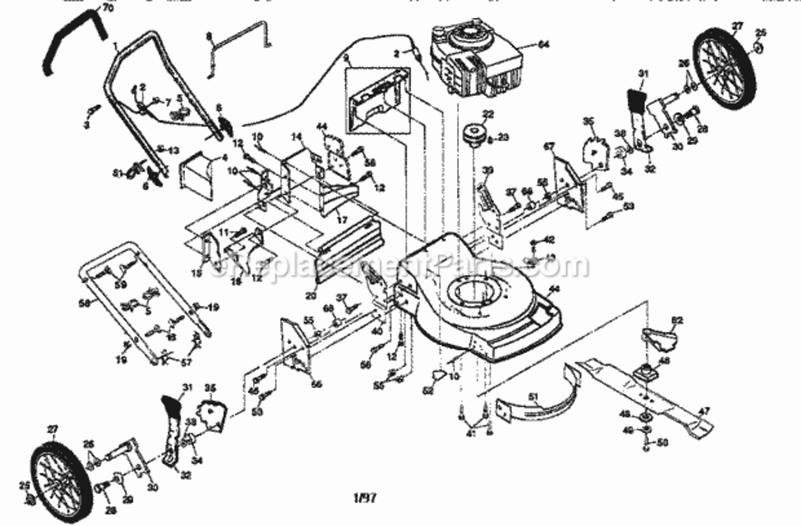 Page A Diagram and Parts List for 917379360  Craftsman Lawn Mower