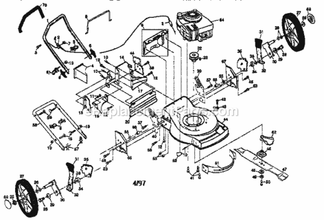 Page A Diagram and Parts List for 917379361  Craftsman Lawn Mower