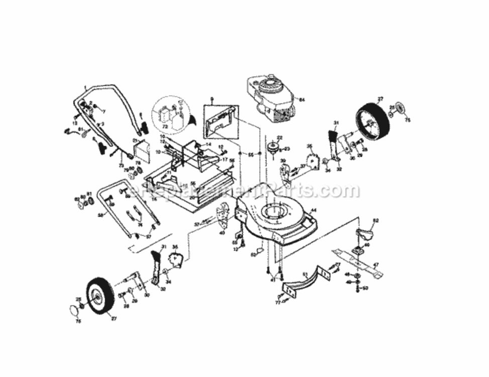 Page C Diagram and Parts List for 917379400  Craftsman Lawn Mower