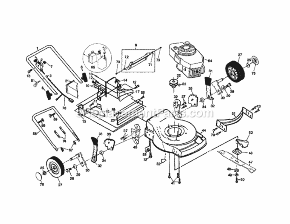 Page B Diagram and Parts List for 917379401  Craftsman Lawn Mower