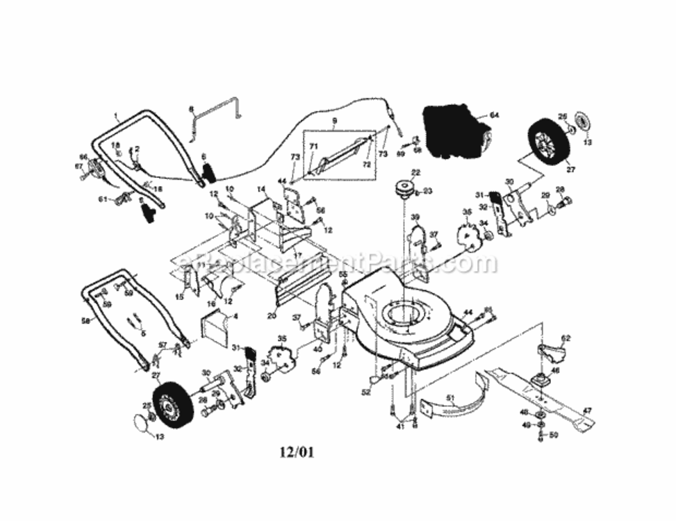 Page A Diagram and Parts List for 917379431  Craftsman Lawn Mower