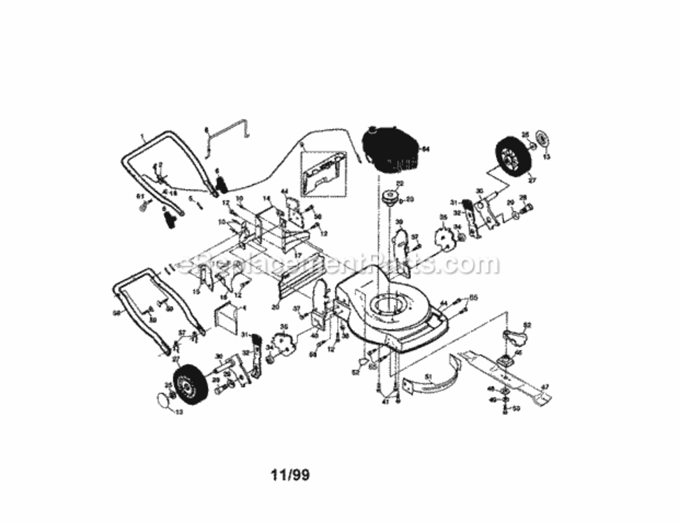 Page A Diagram and Parts List for 917379582  Craftsman Lawn Mower
